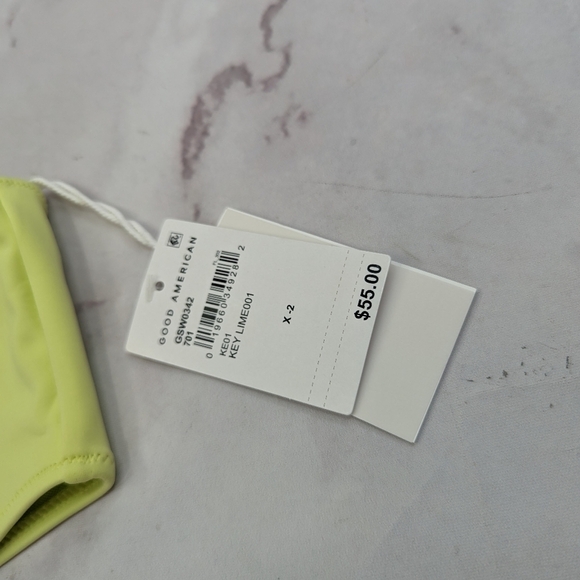 Good American Swim Top Women Green Key Lime Scuba One Shoulder Bikini - Picture 11 of 12